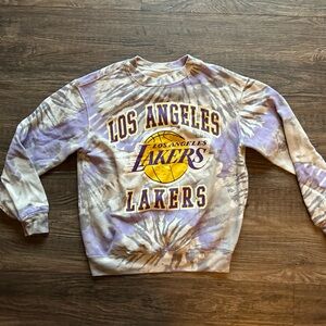 Los Angels Lakers Tie-Dye Crewneck Sweatshirt - Purple/Gold Xsmall